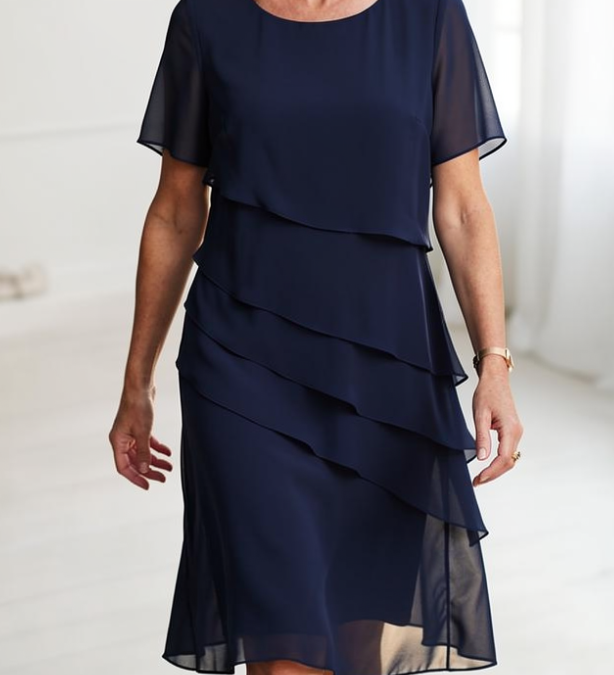 Lídia - Vestido Ruffle de Conforto Elegante