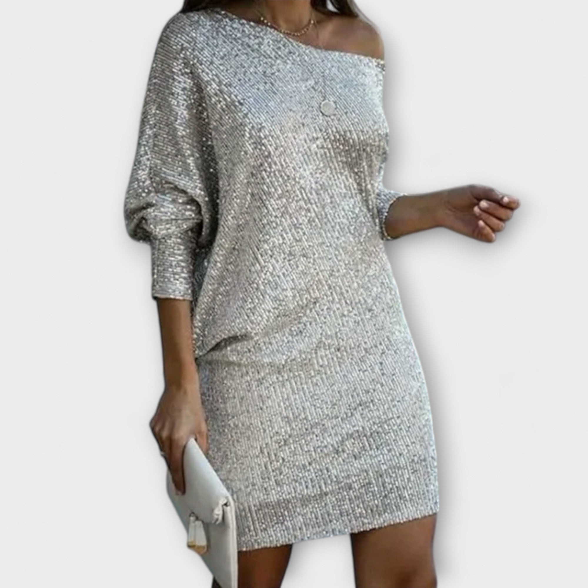 Vestido de festa com lantejoulas
