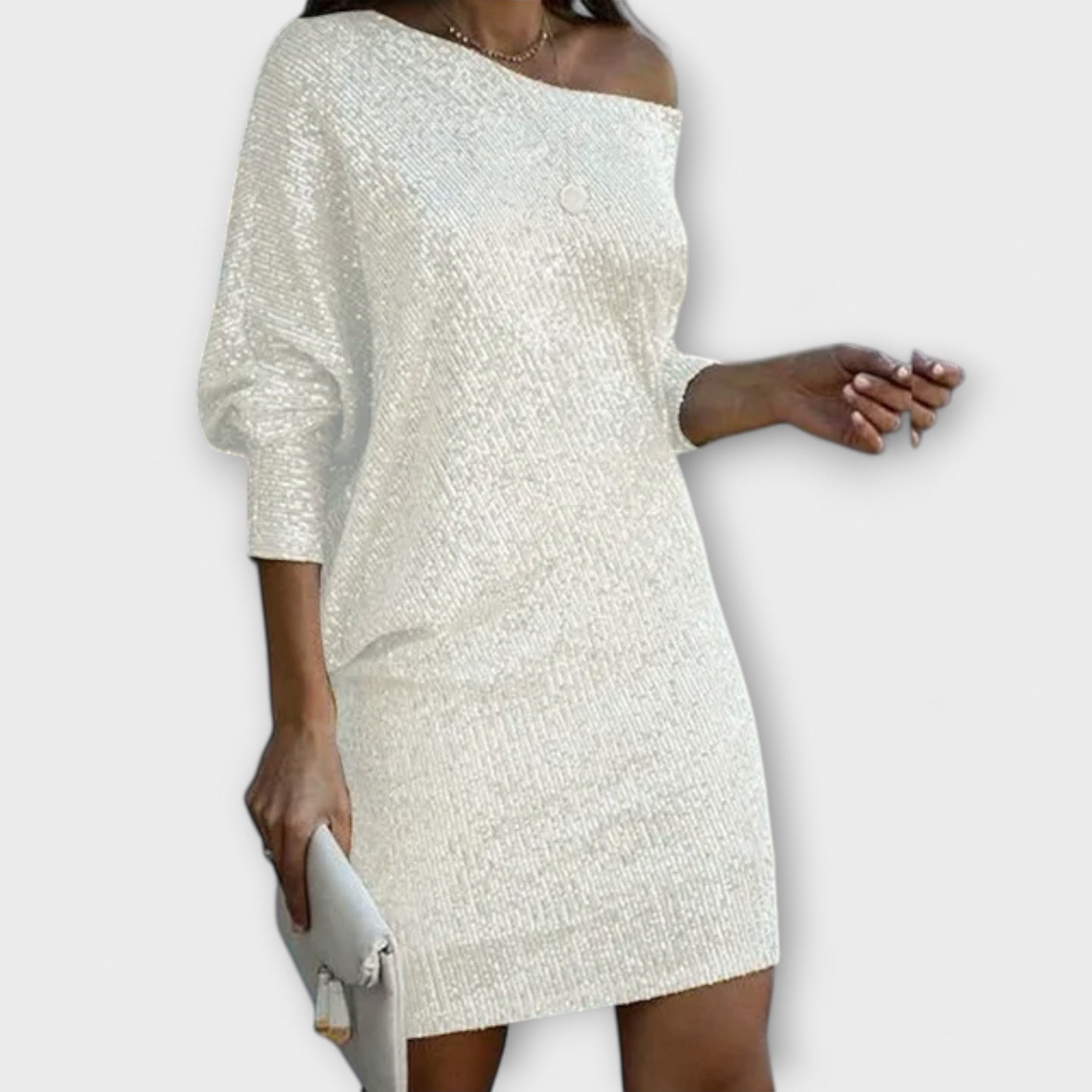Vestido de festa com lantejoulas