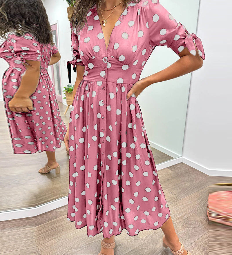 Mónica - Vestido Elegante de Bolinhas