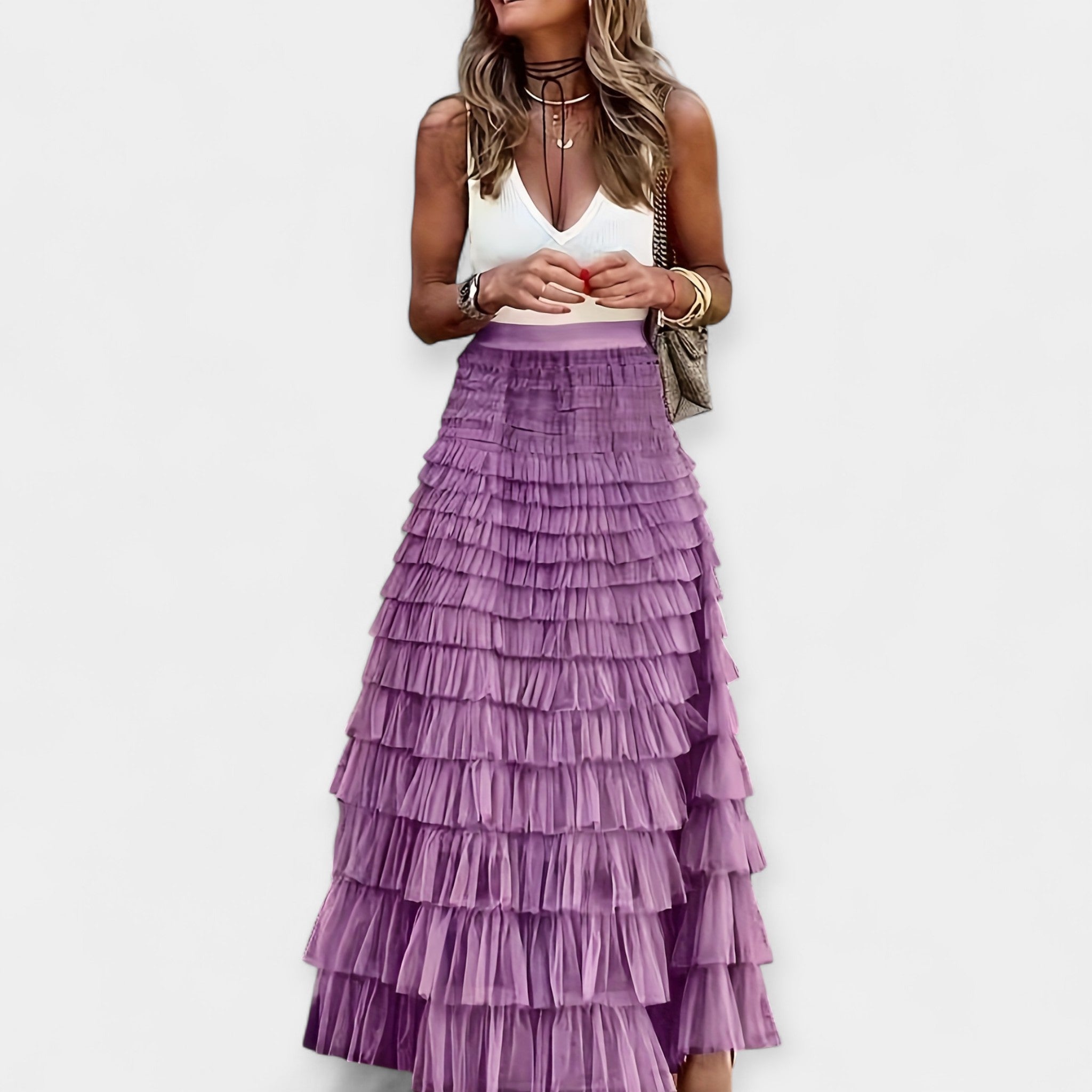 Saia Boho com Acabamento de Cetim