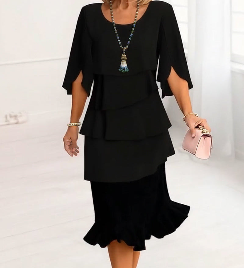 Patricia - Vestido Elegante de Conforto com Rendas