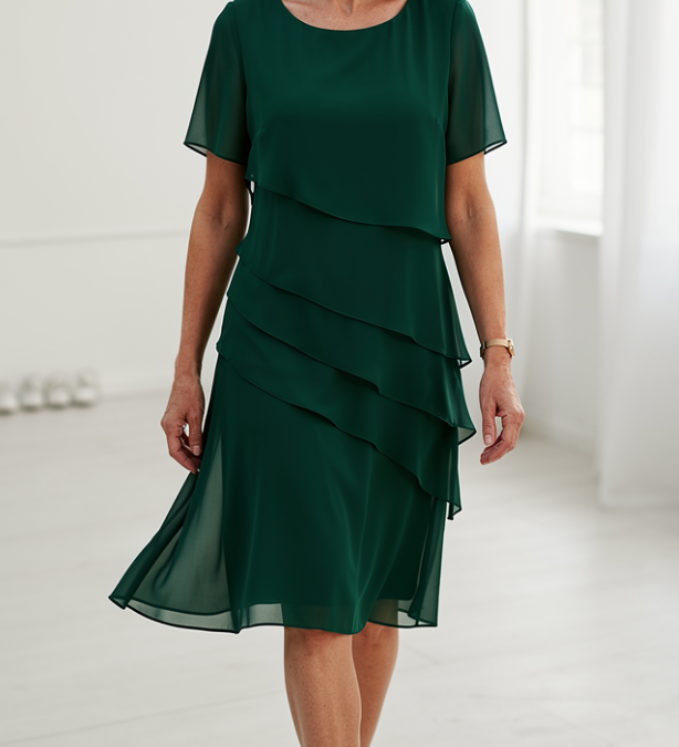 Lídia - Vestido Ruffle de Conforto Elegante