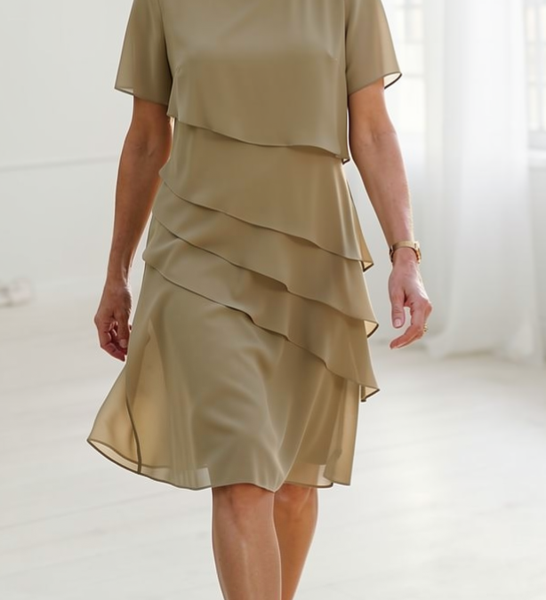 Lídia - Vestido Ruffle de Conforto Elegante
