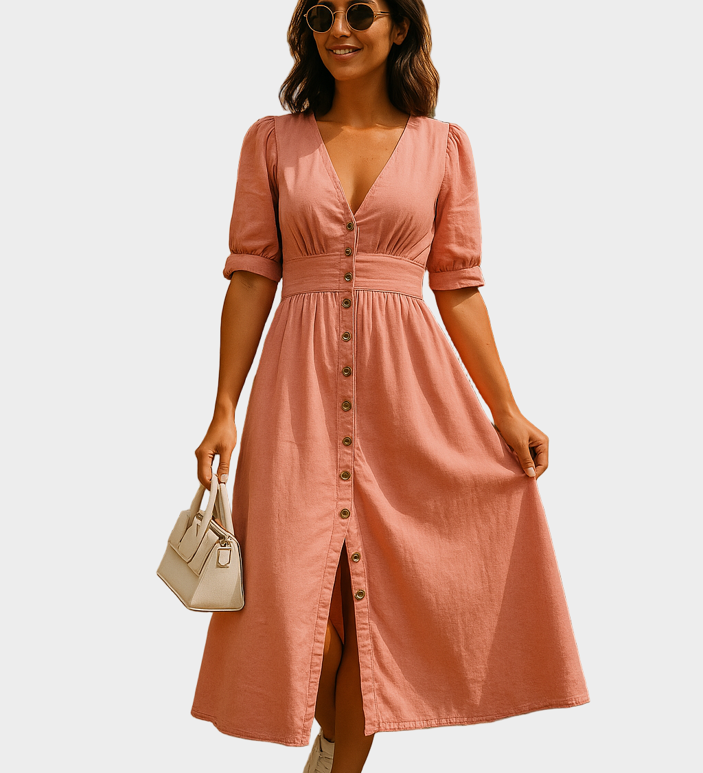 Vestido de ganga com botões