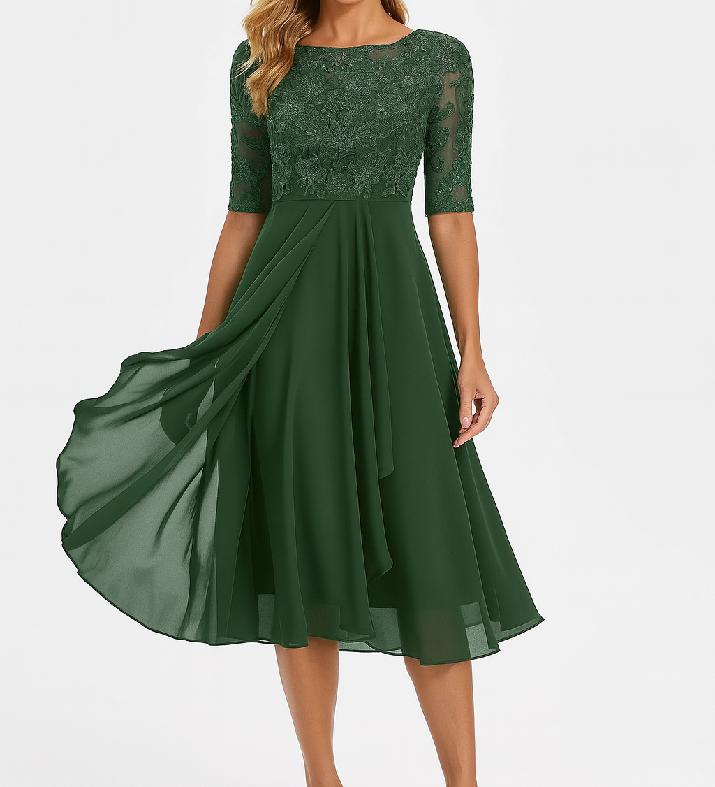 Valentina - Vestido Renda Manga 3/4