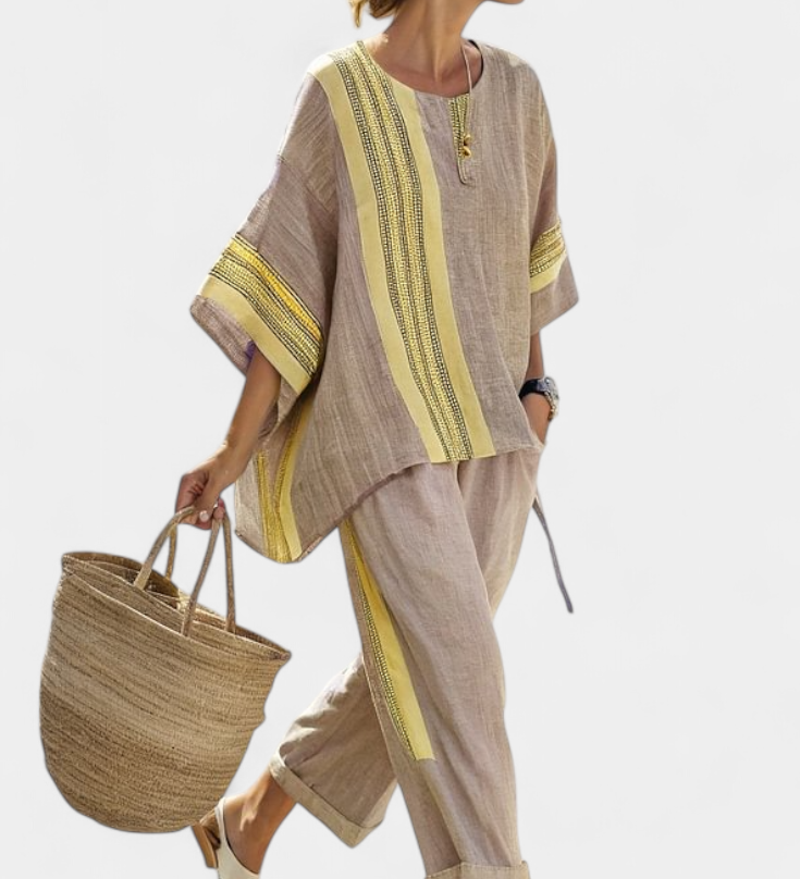 Lorena - Conjunto Boho Linho e Bambu