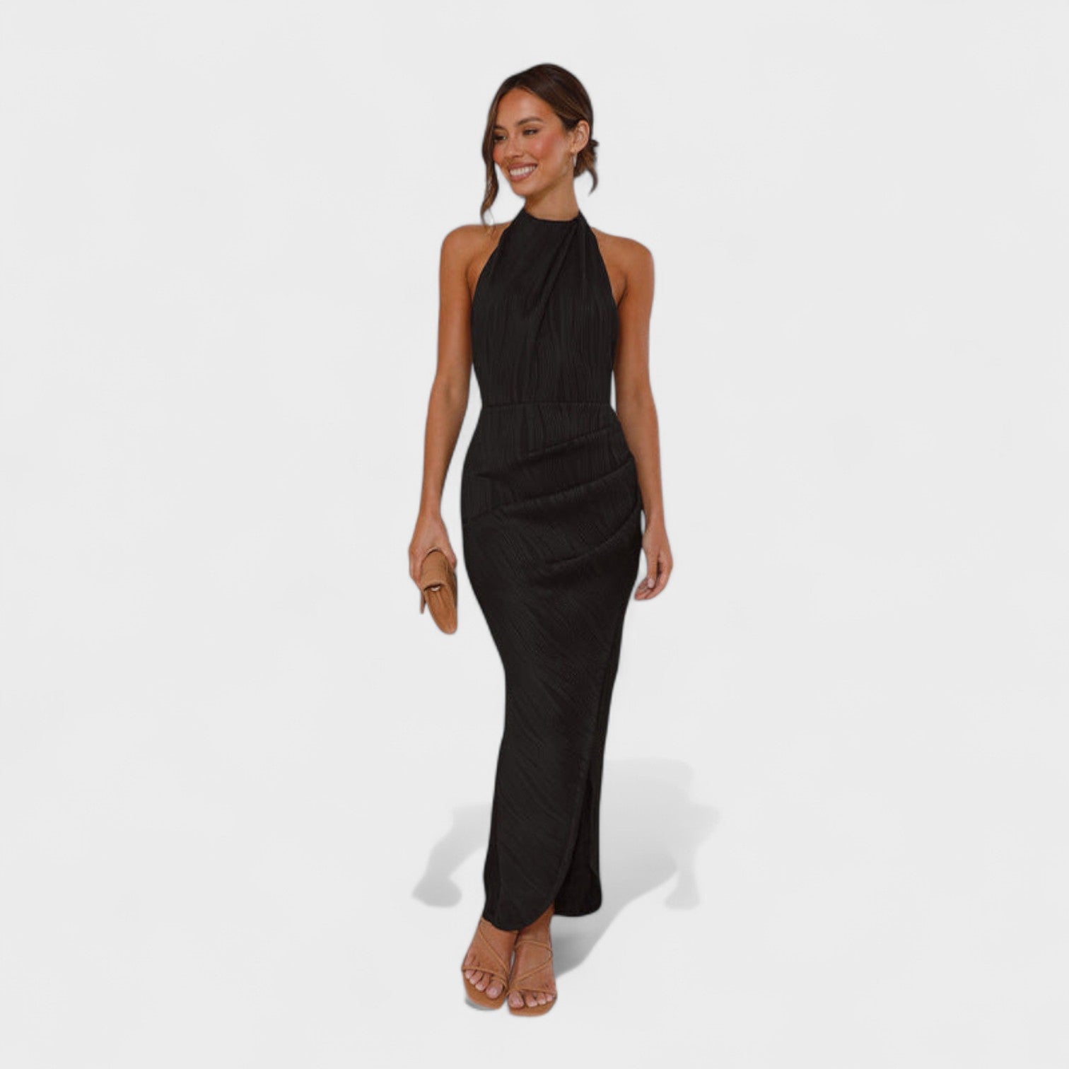 Camila - Vestido comprido com pregas