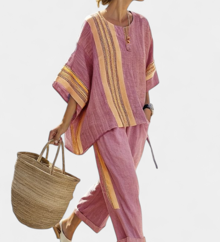 Lorena - Conjunto Boho Linho e Bambu